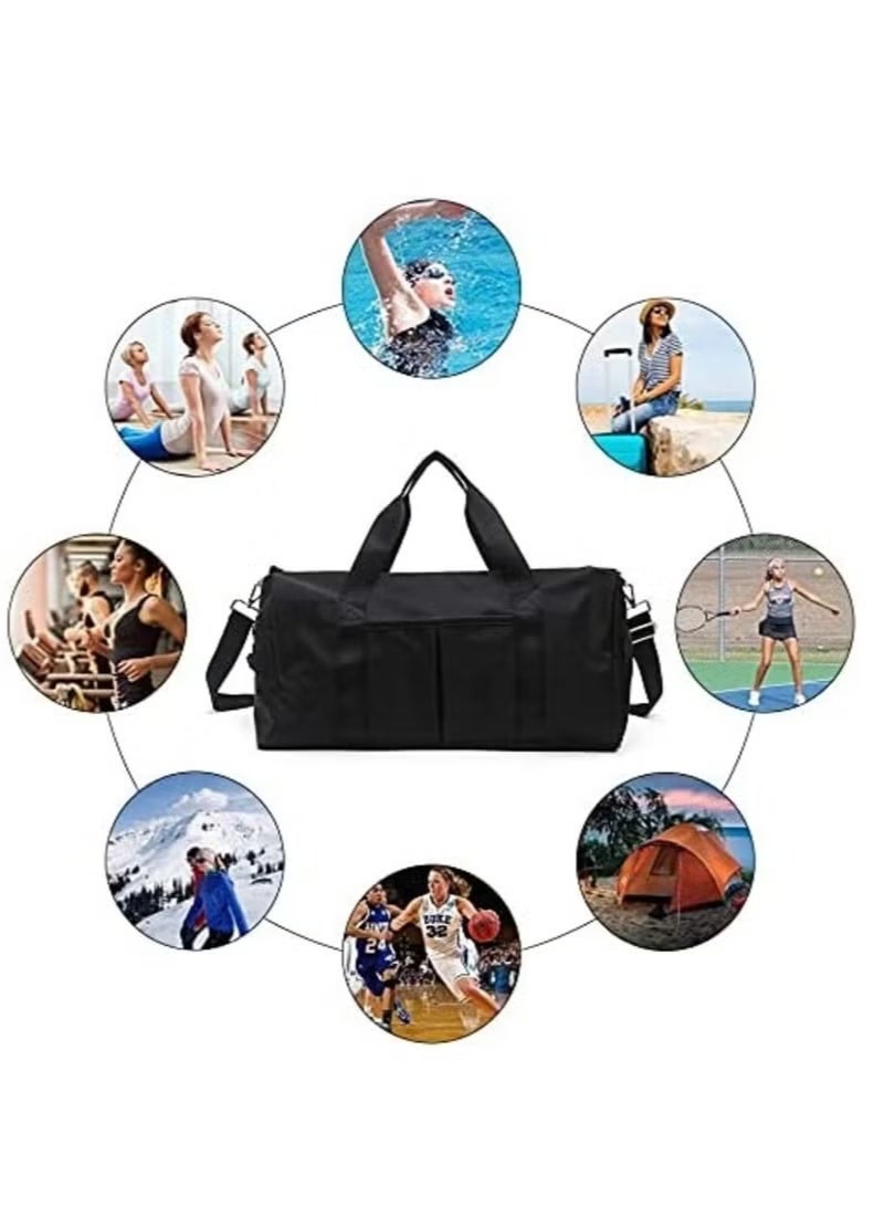 Sports Gym Bag with Shoes Compartment, Waterproof Pocket for Wet Towels, Men and Women Travel Duffel Bag (Blue) - Image 5